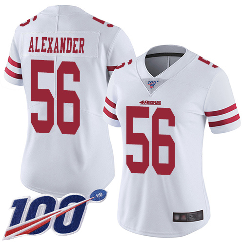 San Francisco 49ers Limited White Women Kwon Alexander Road NFL Jersey #56 100th Season Vapor Untouchable->youth nfl jersey->Youth Jersey